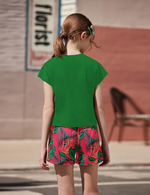 Arshiner Girl's Clothing Set Kids Summer T-shirt with Shorts Set Casual Fashion Short Sleeve Top Outfits Set for Girls 6-14 Years - Image 4