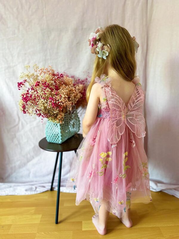 Miipat Baby Girl Dress Tulle Butterfly Toddler Girls Sleeveless Embroidery Floral Princess Dresses Wedding Party Birthday Dress for Girl - Image 3
