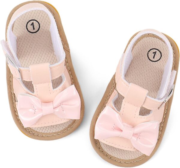 Baby Girls Open Toe Sandals Infant Toddler Summer Flat Anti Slip First Walking Shoes - Image 3