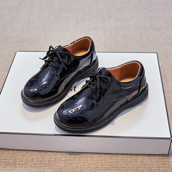 WOFANLULY Boys Girls Lace Up Shoes Toddler Little Kids School Uniform Shoes Flat Dress Wedding Shoes - Image 3