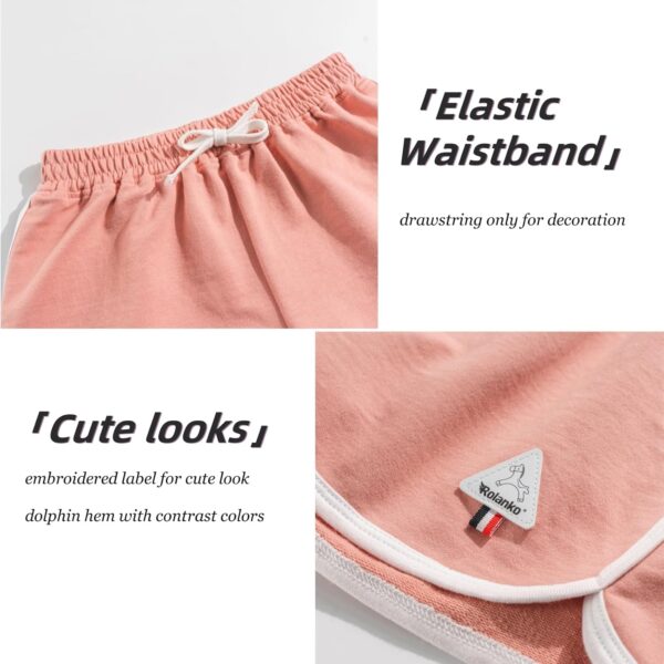 Rolanko Girls Sports Shorts, Cotton Summer Contrast Binding Dolphin Short Pants, Kids Athletic Gym Wear for Running and Dancing, 3 Packs - Image 6