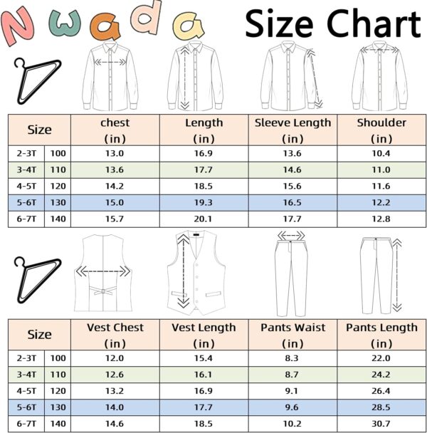 Nwada 4 Piece Boy Suits Boys Wedding Suit Page Boy Party Prom Formal Tuxedo Suits 3-4 Years - Image 5