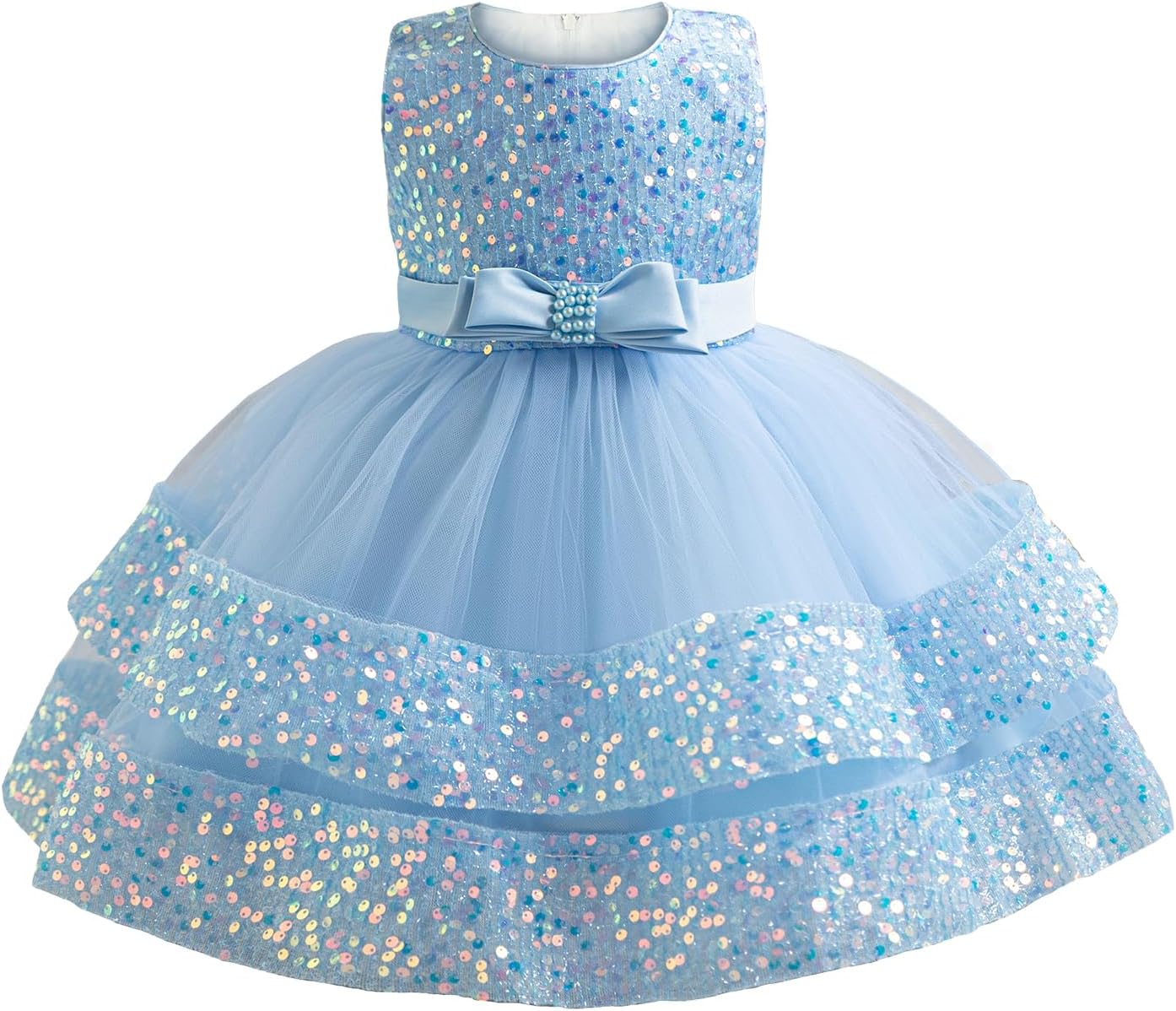 71A5A5jao1L._AC_SL1500_.jpg Miipat Baby Girl Dress Tulle Sequin Sleeveless Princess Toddler Girl Party Dresses Formal Flower Girls Birthday Wedding Pageant Dress - Image 1