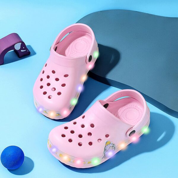 Kid's LED Clogs Boys and Girls Garden Shoes Beach Water Shoes Cute Cartoon Slides Sandals Lightweight Sandals Non-Slip - Image 7