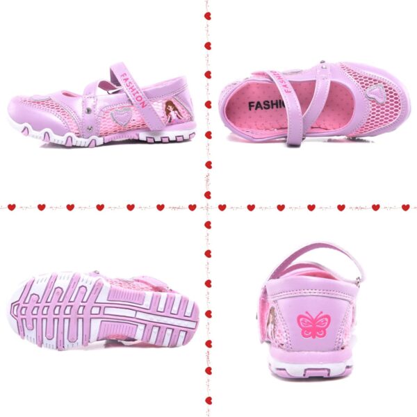 Unitysow Girl Sandals Glitter Princess Shoes Flat Walking Sandals Comfort Mary Jane Birthday Party Dance Shoes for Little Kid/Big Kid - Image 2