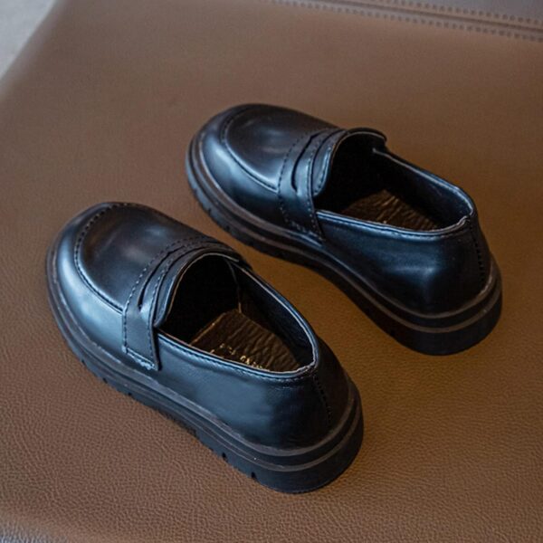 Boys Leather School Uniform Oxford Shoe Kids Black Loafer Slip-On Dress Shoes Moccasin (Toddler/Little Kid/Big Kid) - Image 2