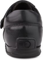 Boys Girls School Shoes Black Leather Easy Touch Fasten Shoes for Kids - Image 6
