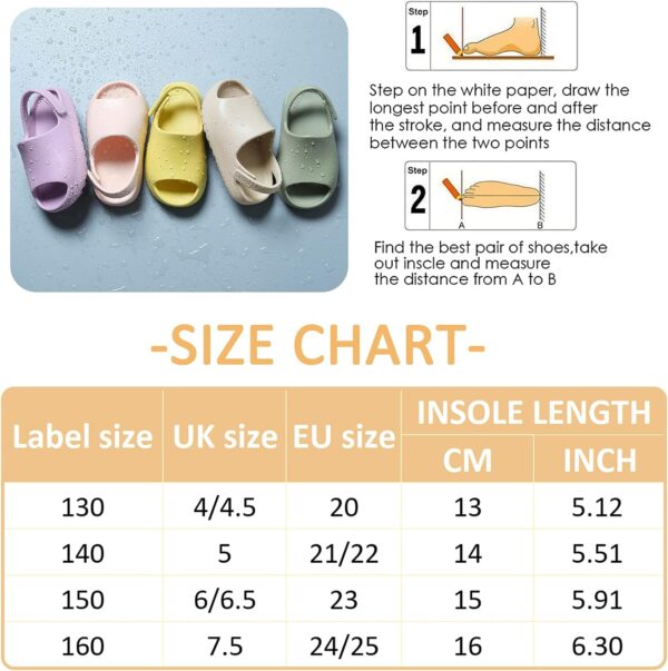 Happy Cherry Boys Girls Summer Platform Slippers with Anti-Collision Velcro Closure Kids Beach Non-Slip Slider Sandals Unisex Lightweight EVA Flip Flops Child Pillow Slipper Beach Pool Shower Shoes - Image 2