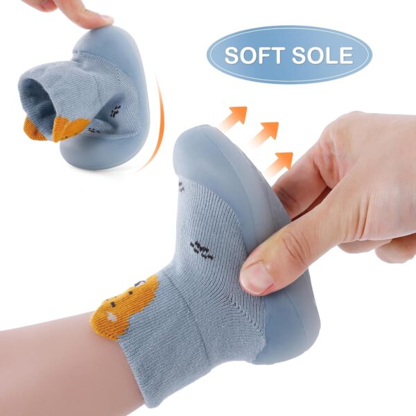 MASOCIO Baby Boys Girls Sock Shoes Toddler First Walking Shoes Soft Rubber Sole Non Slip Sock Shoes - Image 4