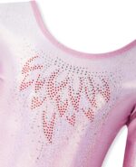 Gogokids Girls Three-Piece Gymnastics Leotards, Long Sleeve Gymnastics Set with Shorts and Hairband, Sparkling Ballet Dancing Unitards - Gymnastics Outfit with Gradient Color Design for 3-12 Years - Image 3