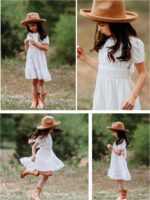 Arshiner Dress Girls Party Dress Elegant Short Sleeve Summer Dresses Children Plain A Line Casual Dress Ruffles Princess Dress Tie Back 122-158 - Image 5