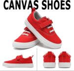 maxvinci Girls Boys Trainers Kids Canvas Shoes Easy Fasten Toddler Lightweight Plimsolls Breathable Pumps Non-Slip Casual Shoes with Hook and Loop - Image 2