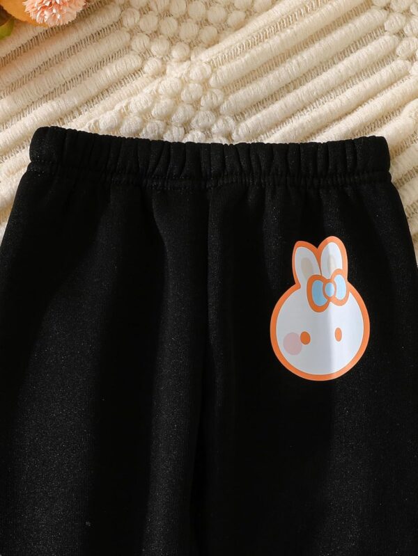 Baby Girl Cotton Pants with Cute Bunny Print for Little Girl Trousers Pack of 3 - Image 4