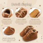 CENCIRILY Baby Boys Girls Warm Boots Infant Anti-slip Rubber Sole Lace-up Fleece Ankle Booties Newborn First Walking Shoes - Image 5
