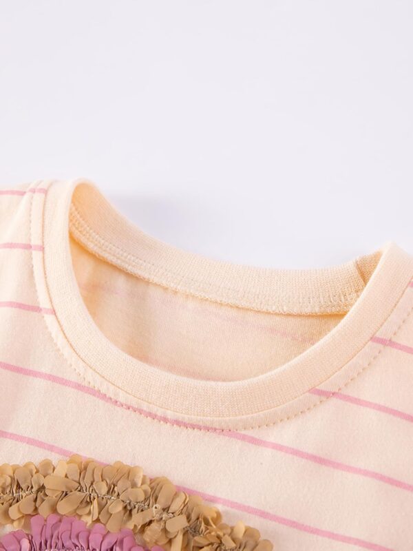 TCWWBB Toddler Girls Summer Short Outfits Clothes Set Kids Cute Unicorn Bunny Rainbow Animal Print Short Sleeve Cotton T-Shirt Tops and Shorts 2 Piece Crewneck Clothing Set Age 1-7 Years Old - Image 3