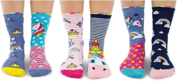 Unicorn Daze - Box 6 United Oddsocks For Girls - Multicoloured - UK 12-5.5, EUR 30.5-38.5, US 13.5-8 - Image 2