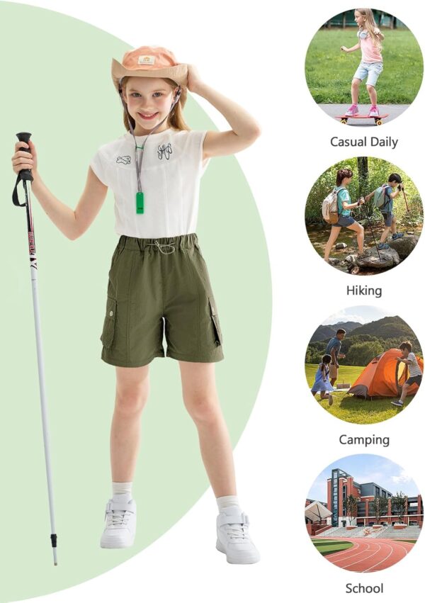 Rolanko Girls Shorts Sports Active Summer Cargo Shorts Teen Kids Running Gym Parachute Short Pants - Image 7