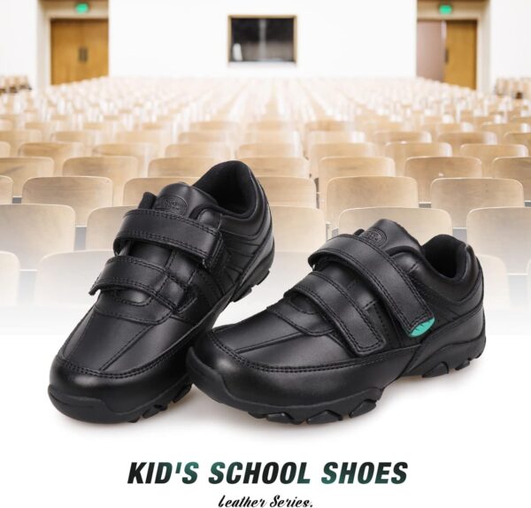 UOVO Boys School Shoes Kids Water Resistant Black Boots Hiking Shoes Mid-Calf Sneakers Walking Boots Children Trekking Footwear Size 8.5 UK Toddler to 7.5 UK Big/Older Kids Teenager - Image 5