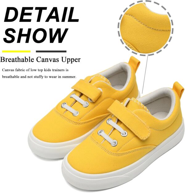 maxvinci Girls Boys Trainers Kids Canvas Shoes Easy Fasten Toddler Lightweight Plimsolls Breathable Pumps Non-Slip Casual Shoes with Hook and Loop - Image 3
