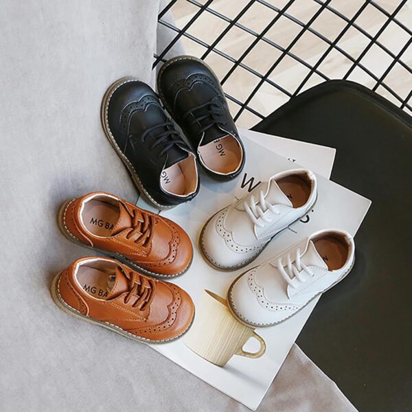 Toddler Boys Girls Dress Shoes Little Kid Oxford Shoes Wedding Church Dress Shoes PU Leather Lace Up School Uniform Loafer Flats - Image 7