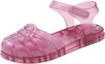 Zeiayuas Toddler Girls Jelly Sandals Glitter Flat Beach Summer Shoes Mary Jane Dress Princess Shoes Water Anti Slip Shoes for Little Kids UK Child 2-6 Years