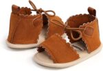 FGUUTYM Baby Shoes 6-12 Months Boys Sandals First Walking Shoes Summer Baby Shoes Toddler Shoes Soft Soles Non-Slip Summer Shoes Open Toe Breathable Crawling Shoes Girls Christening Shoes, brown, 13 - Image 4