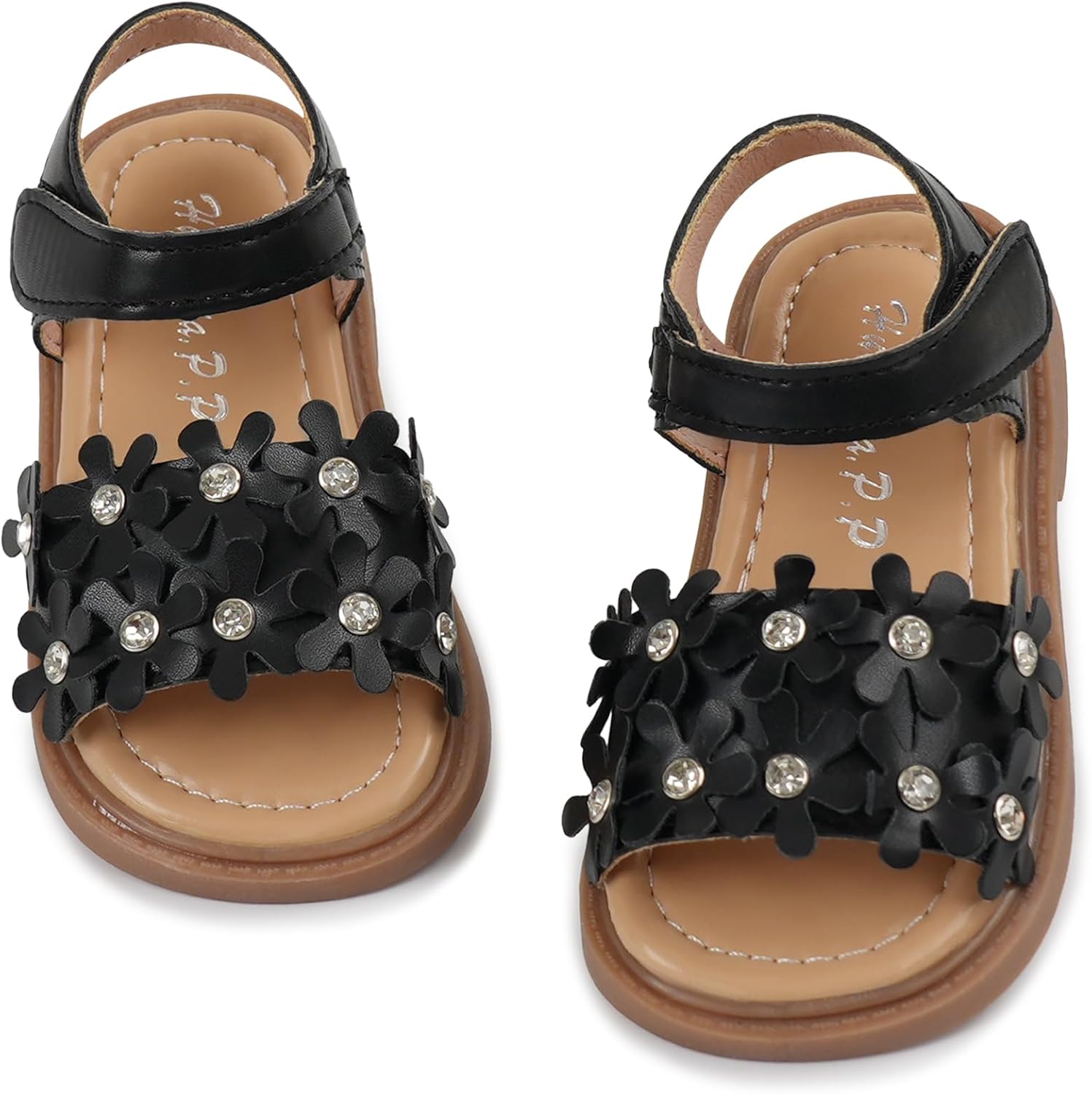 71MuogdfogL._AC_SL1500_.jpg Ausing Toddler Little Girls Flower Open-Toe Flat Dress Sandals Summer Casual Shoes Elegant Princess Flat Sandals Kids Sandals - Image 1