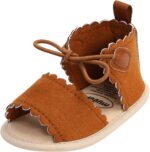 FGUUTYM Baby Shoes 6-12 Months Boys Sandals First Walking Shoes Summer Baby Shoes Toddler Shoes Soft Soles Non-Slip Summer Shoes Open Toe Breathable Crawling Shoes Girls Christening Shoes, brown, 13
