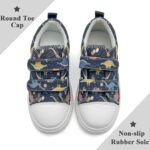 maxvinci Kids Canvas Shoes Girls Boys Easy Fasten Trainers Toddler Breathable Plimsolls Lightweight Pumps Non-Slip Casual Shoes with Dual Hook and Loop - Image 5