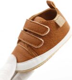 Kleoque Infant Baby Boys Girls Shoes Anti-Slip Oxford Loafer Flats Toddler Prewalker Soft Sole Crib First Walking Shoes Newborn Trainer High-Top Pu Leather Flats Sneakers Size 3-5 - Image 7