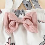 Loalirando Infant Newborn Girl Elephant Outfits 3Pc Romper Bunny Crab Suspender Skirt Set Headband Summer Fall Cute Clothes - Image 4