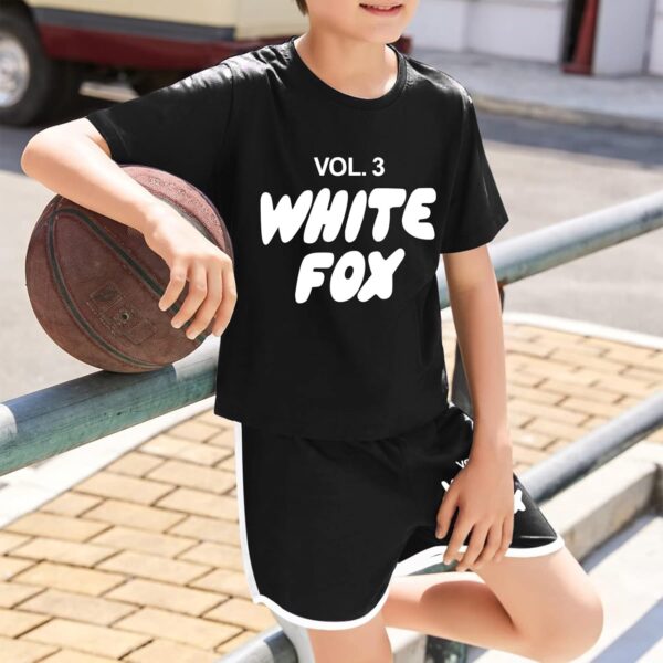 Kids Summer Sport T-Shirt and Shorts 2 Piece Outfit Girls Trendy Tracksuit Set Short Sleeve Fox Letter Print Crop Tops with Jogger Shorts Activewear Preppy Clothing Set - Image 6