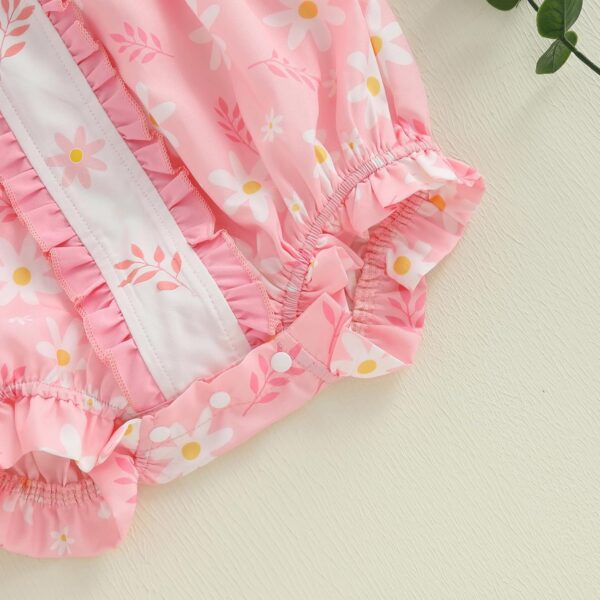 Baby Girl Romper Outfit Bow Print Cute Doll Collar with Headband Summer Newborn Clothes for Baby Girls 0-18 Months - Image 7