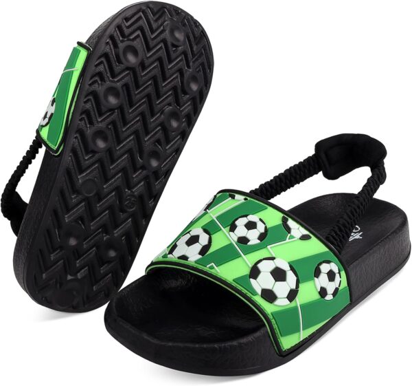 Girls Flip Flops Boys Summer Slippers Kids Glitter Sliders Beach Bathroom Pool Cute Sandals Toddlers Home Shower Shoes Lightweight Non-slip Little Girls Sequins Slides for Indoor Outdoor - Image 5