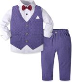 Nwada 4 Piece Boy Suits Boys Wedding Suit Page Boy Party Prom Formal Tuxedo Suits 3-4 Years - Image 3