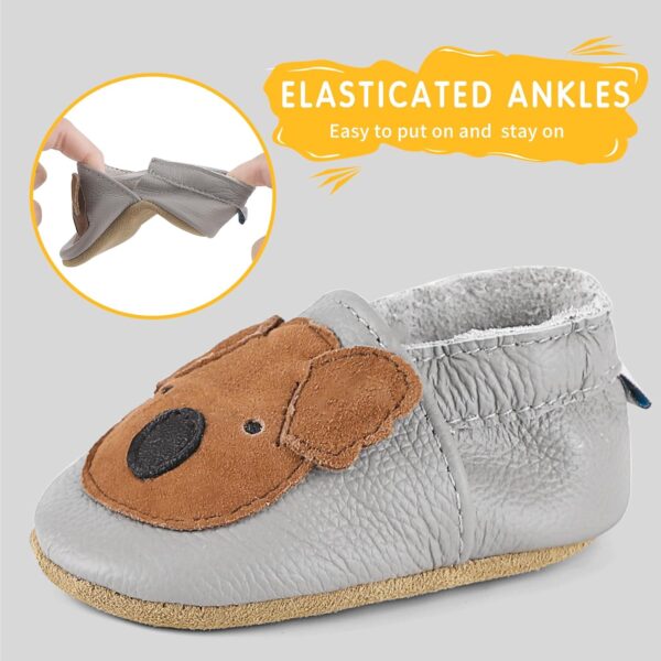 LACOFIA Baby Soft Leather Shoes Anti-Slip Soft Infant Boys Girls Slipper Crib Shoes First Walkers 0-24 Months - Image 2