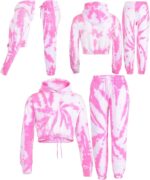A2Z 4 Kids Girls Tie Dye Tracksuit Crop Hooded Sweatpants Top Bottoms Jogging Suit Joggers Outfit Set Age 5-13 Years - Image 6