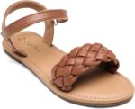 DREAM PAIRS Girls Sandals Classic Open Toe Braided Flat Sandals Summer Dress Shoes for Little Kid/Big Kid - Image 3