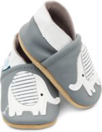 Dotty Fish Soft Leather Baby and Toddler Barefoot Shoes for Boys and Girls. Non-Slip Suede Soles. Animal Designs. 0-6 Months - 4-5 Years - Image 3