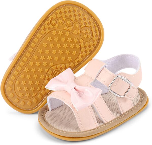Baby Girls Open Toe Sandals Infant Toddler Summer Flat Anti Slip First Walking Shoes - Image 4