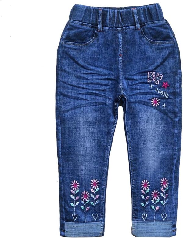 Peacolate 2-11T Toddler Big Girls Pants Clothing Set 2pcs Cotton top and Jeans - Image 2