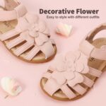 DREAM PAIRS Girls Closed-Toe Flower Summer Dress Sandals Shoes Toddler/Little Kid - Image 2