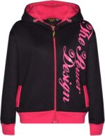 A2Z 4 Kids Tracksuit Girls The Power Design Print Zipped Top - T.S PD 301 Black & Pink._7-8 - Image 2