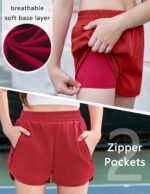 Arshiner Girls Summer Lightweight Sporty Shorts Kids Quick Dry Active Running Workout Shorts with Mesh Liner and Zip Pockets 5-12 Years - Image 4