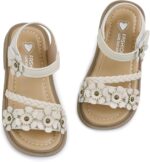 SEAUR Summer Sandals Girls Leather Sandals Walking Sandals Girls Flower Sandals Open Toe Sandals Girls Fashion Sandals