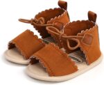 FGUUTYM Baby Shoes 6-12 Months Boys Sandals First Walking Shoes Summer Baby Shoes Toddler Shoes Soft Soles Non-Slip Summer Shoes Open Toe Breathable Crawling Shoes Girls Christening Shoes, brown, 13 - Image 6