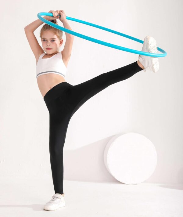 Girls Sports Leggings with Pockets Black Athletic Leggings Activewear Leggings Active Yoga Pants Running Leggings for Kids Youth Girls Size 11-12 10-12 12-13 9-10 8-10 6-8 7-8 9-11 13-14 Years - Image 6