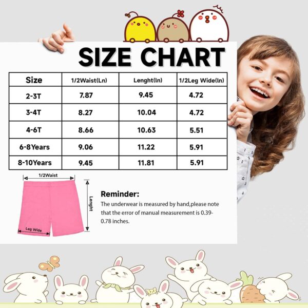 Girls Safety Short Dress Dance Breathable Shorts 8 Pack Kids Bike Cycling Shorts 2-10 Years - Image 7