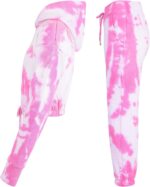 A2Z 4 Kids Girls Tie Dye Tracksuit Crop Hooded Sweatpants Top Bottoms Jogging Suit Joggers Outfit Set Age 5-13 Years - Image 5