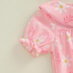 Baby Girl Romper Outfit Bow Print Cute Doll Collar with Headband Summer Newborn Clothes for Baby Girls 0-18 Months - Image 6